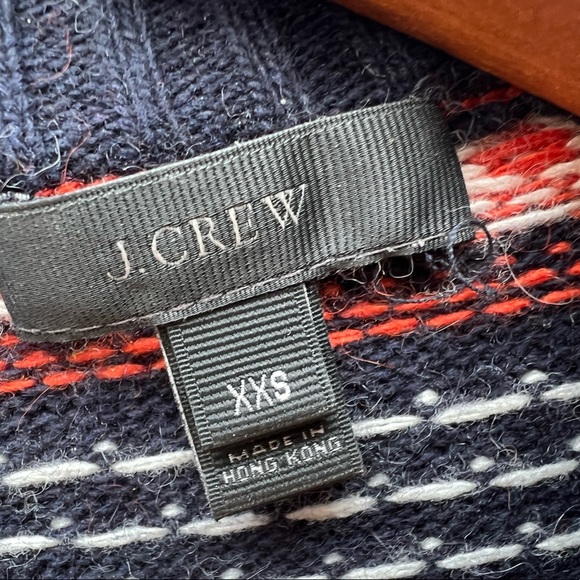 J. Crew fall knit sweater wool blend navy oran free white XXS - Picture 9 of 10